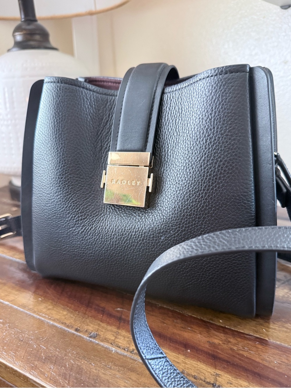 RADLEY LONDON Sloane Mews Crossbody Bag Black Leather Travel Organizer